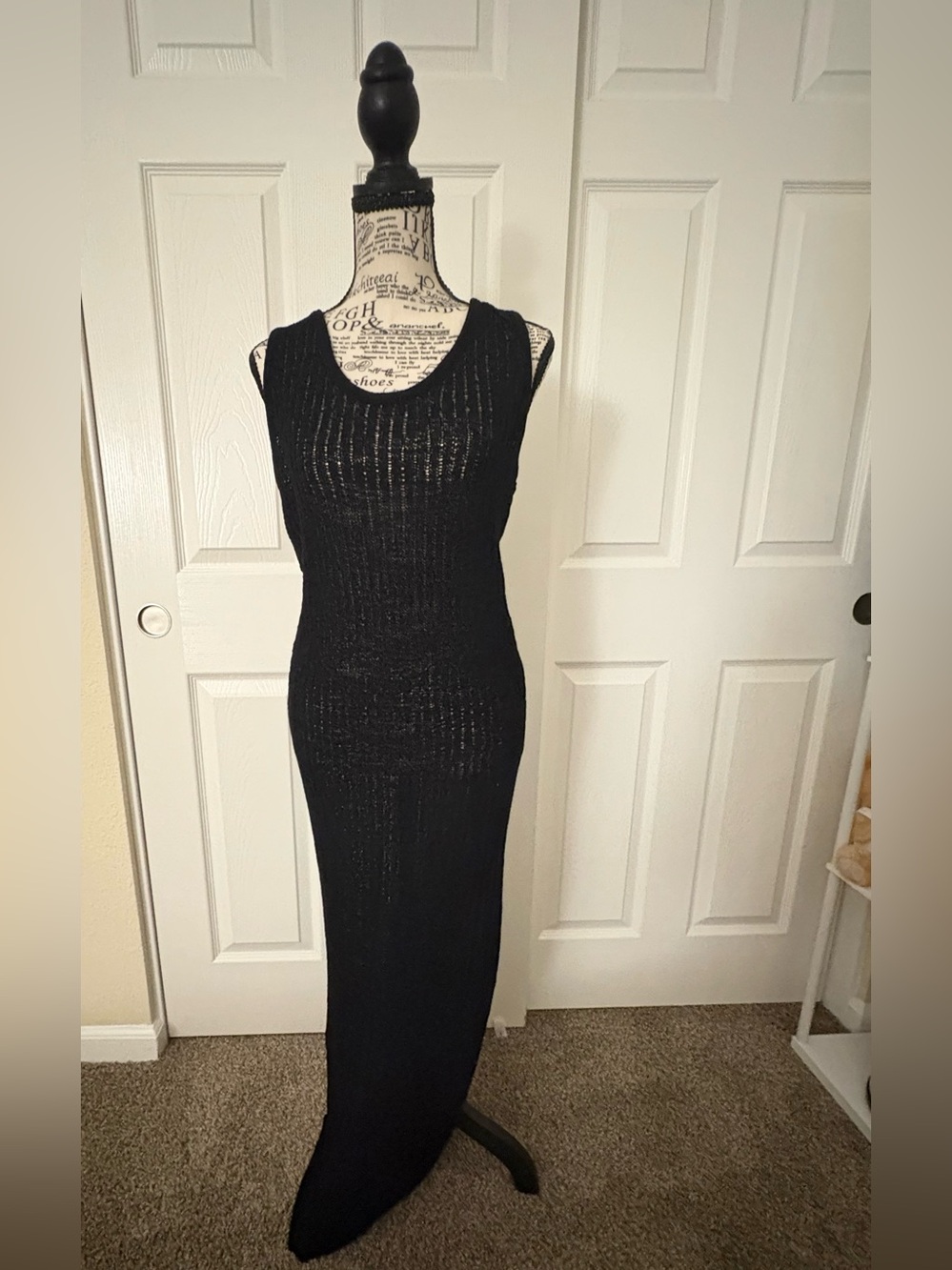 Shade & Shore Sleeveless Black Knit maxi cover up